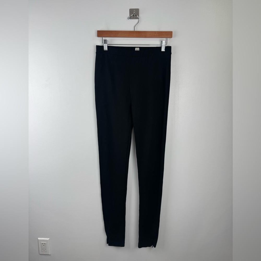 Toteme Black Slim Ankle Zip Ponte Pants - Picture 1 of 7